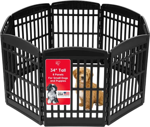 Vista 13 de IRIS USA Corralito para cachorros de 4 paneles de 24 pulgadas, 35 x 35 x 24 pulgadas, corral para perros, corralito para perros en interiores, cerca