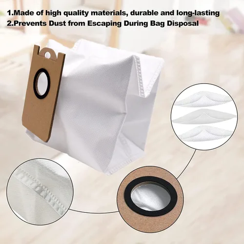 Vista 4 de Bolsas de polvo para iHome AutoVac Nova auto vacío robot vacío piezas de repuesto Paquete de 6 piezas de accesorios