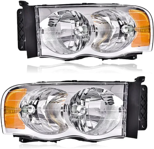 Vista 13 de PIT66 Conjunto de faros delanteros compatible con Dodge Ram 1500 2500 3500 2009-2012 (solo compatible con modelos de faros cuádruples) lente