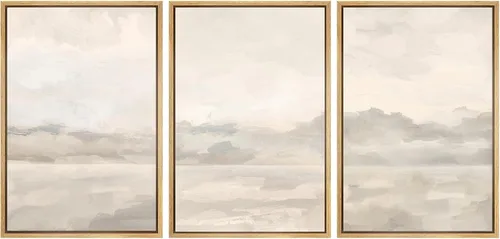 Vista 38 de SIGNWIN Lienzo enmarcado para pared, juego de arte sereno de pantanos con humedales verdes e ilustraciones de agua tranquila, arte moderno