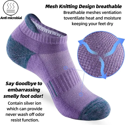 Vista 3 de ATBITER Ankle Socks Women's With Cushioned Athletic Running No Show Low Cut Tab Socks 6-Pairs