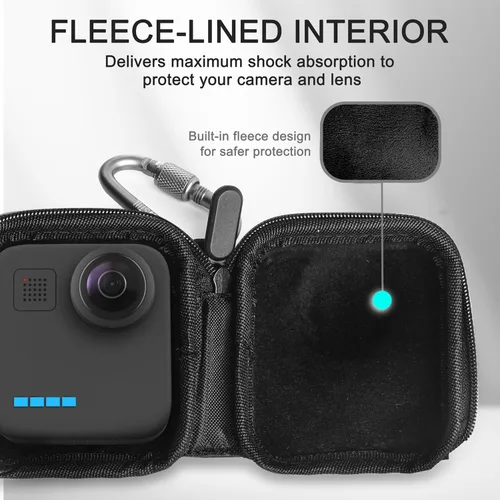 Vista 2 de FiTSTILL Mini estuche de almacenamiento de PU para Go Pro Max 2019/Go Pro Max 2025, funda protectora de viaje rígida Kit de accesorios