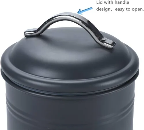 Vista 4 de Recipiente hermético de cocina con tapa, contenedor rústico de decoración de granja para alimentos secos, azúcar, café, té, tarro de almacenamiento