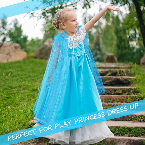 Vista 5 de JaGely 6 piezas de capa de princesa para fiesta de disfraces de niñas