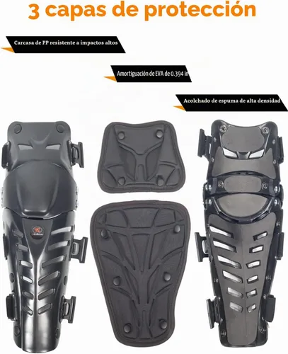 Vista 5 de Protectores de rodilla y espinilla para motocicleta, protección de pierna larga a prueba de choques, protección de rodilla para motocicleta doblable