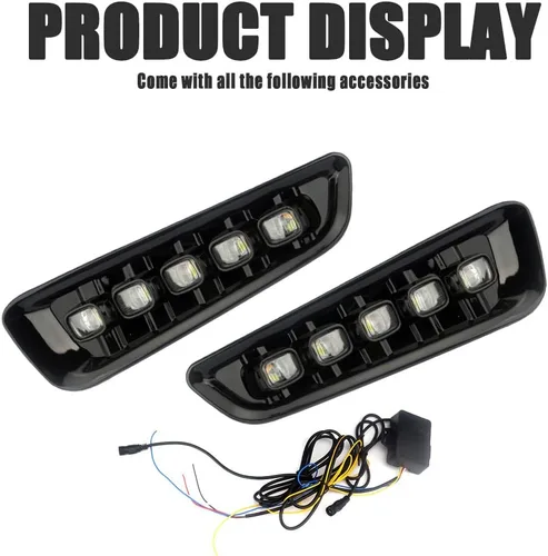Vista 2 de Auto-Tech - 1 par de luces LED diurnas con señal de giro DRL kit de repuesto para Ford F-150 Raptor 2017-2019