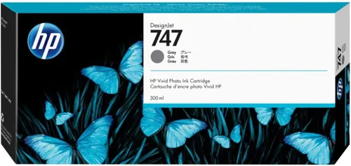Vista 2 de HP 747 Cartucho de tinta original gris de 10.1 fl oz (P2V86A) para impresoras DesignJet Z9+ de gran formato