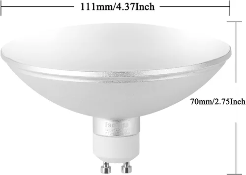 Vista 3 de Bombilla LED AR111/FR111 basada en GU10, 12W 1200LM GU10 Bombilla de inundación 100W Halógeno Raplacement, Bombilla Reflectora PAR36 para luz