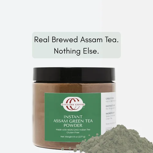 Vista 6 de Civilized Coffee Instant Assam - Té verde en polvo, 8 onzas