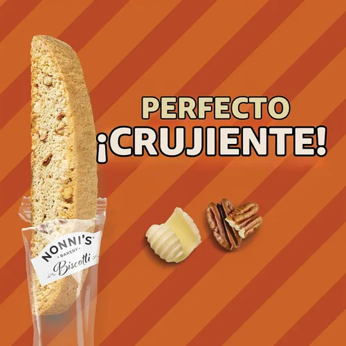 Vista 4 de Nonni's - Galletas de biscotti de mantequilla marrón y nueces, envueltas individualmente, 8