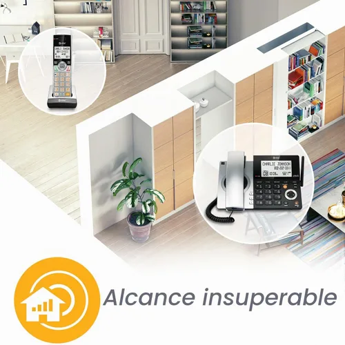 Vista 13 de AT&T CL84107 DECT 6.0 Teléfono expandible con cable/inalámbrico con bloqueador de llamadas inteligente, negro/plata con 1 auricular