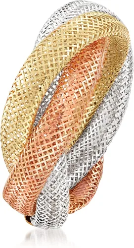 Vista 3 de Ross-Simons Italian 14kt Tri-Colored Gold Mesh Ring