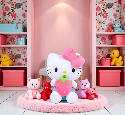 Vista 8 de Juguete de peluche de gatito de 17.5 pulgadas, animal de peluche Kawaii, muñeca de felpa suave para niños, adolescentes, coleccionistas y decoración