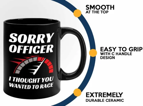 Vista 4 de Taza de café Racer de 11 onzas, color negro, con texto en inglés "Wanted To Racer" - Fuel Speed Racer Car Guys Circuit Automotriz Racing Boy Regalos