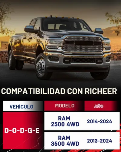 Vista 2 de Richeer - Kit de elevación de nivelación delantera de 2 pulgadas para Ram 2500 3500 4WD 2014-2024