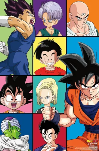 Vista 9 de Trends International Dragon Ball Z - Póster de pared con cuadrícula, 22.375 x 34 pulgadas, versión enmarcada de madera de granero