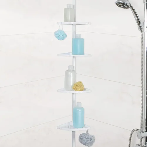 Vista 8 de Better Living Products 70040 ULTI-MATE - Soporte para poste de ducha de aluminio a prueba de óxido, sin tamaño, color blanco