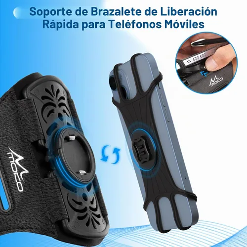 Vista 4 de MoKo Soporte de teléfono para correr, brazalete giratorio de 360°