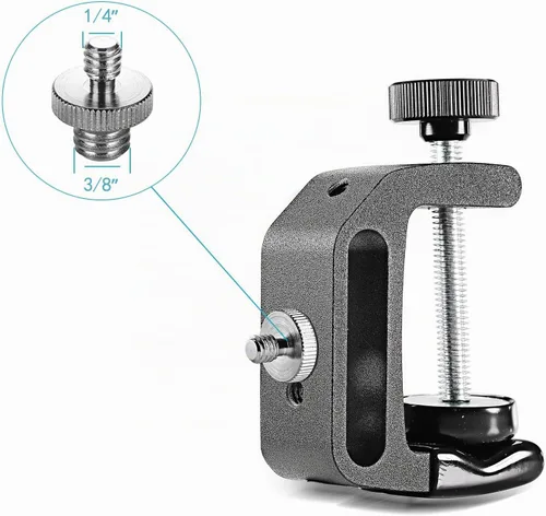 Vista 5 de Neewer® Adaptador convertidor de tornillo roscado de metal de 1/4" 3/8" para cámara DSLR, trípode, plataforma de hombro, soporte de luz, jaula