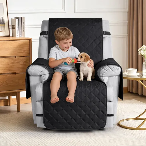 Vista 7 de TAOCOCO Fundas reclinables 100% impermeables, con correas para las piernas, funda de sofá reclinable reversible para silla reclinable, protector