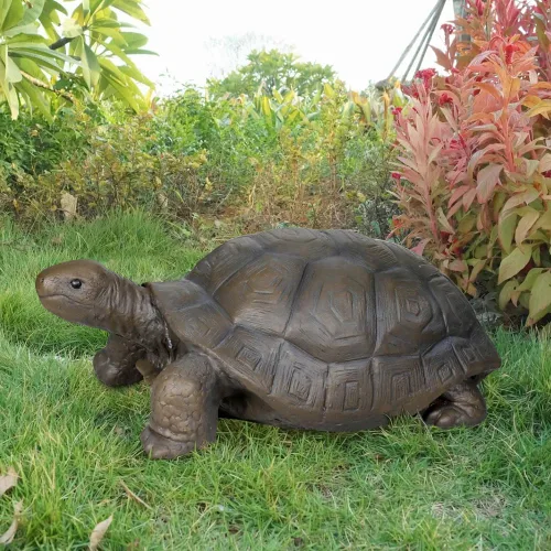 Vista 3 de SKYFIRE Estatuas de tortuga para jardín, figuras de hormigón reforzado con fibra de 29.5 x 15.7 x 11.8 pies, esculturas de jardín y decoración