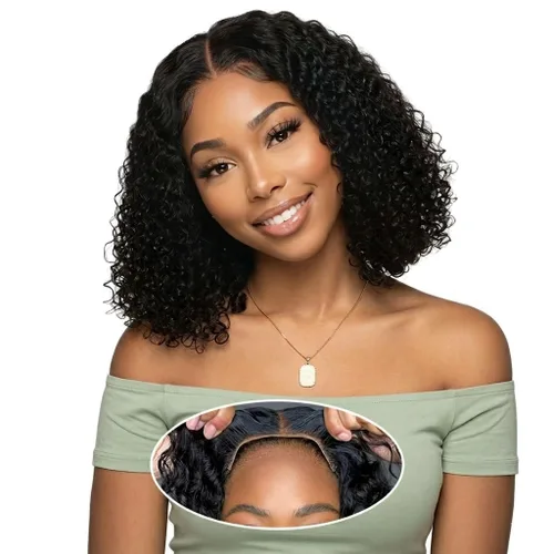 Vista 30 de Peluca de cabello humano rizado sin pegamento, 2 x 6 HD, encaje frontal, pelucas de cabello humano prearrancado 3 en 1, para usar y llevar, densidad