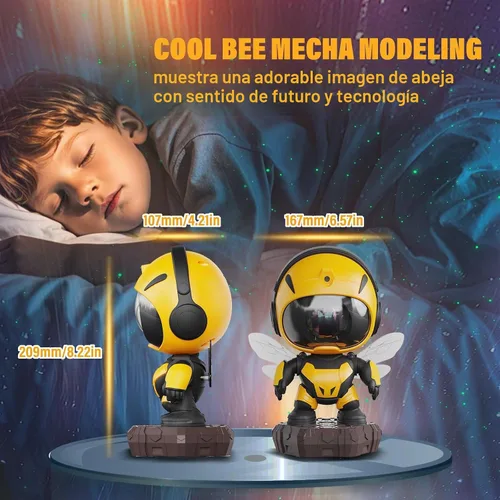 Vista 6 de Proyector de estrellas con luz de galaxia, proyector de luz nocturna de abeja y galaxia, proyector de luz de techo de estrella con control remoto
