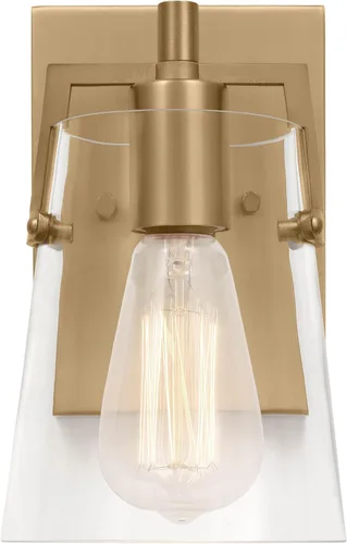 Vista 18 de Scott Living Crofton - Lámpara de pared moderna de latón satinado de 3 luces DJV1033SB, la iluminación de pared es ideal para dormitorio, luz