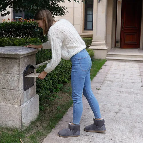 Vista 7 de Zizor Pantuflas cortas acogedoras para mujer, cálidas, de invierno, con forro mullido