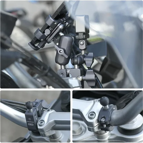 Vista 9 de FANAUE Adaptador de cabeza de bola de aluminio de 0.669 in con rosca de 1/4 de pulgada, compatible con Garmin GPS RAM Mount y brazo de enchufe