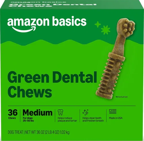Vista 10 de Marca Amazon – Wag Golosinas Dentales para Perros para ayudar a limpiar los dientes y refrescar el aliento, pequeñas, sin sabor, 2.25 libras, 60