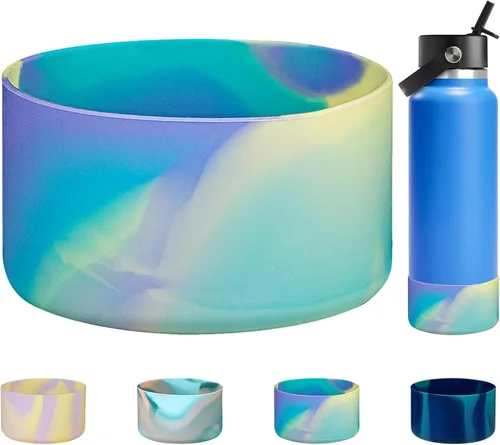 Vista 26 de WK IEASON Funda protectora de silicón base para botella de Hydro Flask de boca ancha/boca estándar, protector de fondo de silicón antideslizante