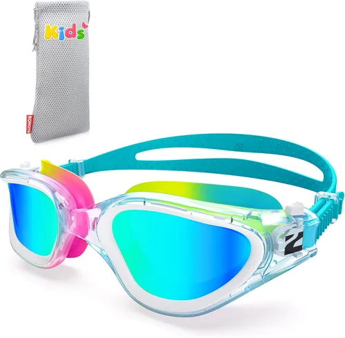 Vista 10 de ZIONOR G1MINI MIX - Gafas de natación para niños, con bloques de color, polarizados, sin fugas, antiniebla, para niños (3-14)