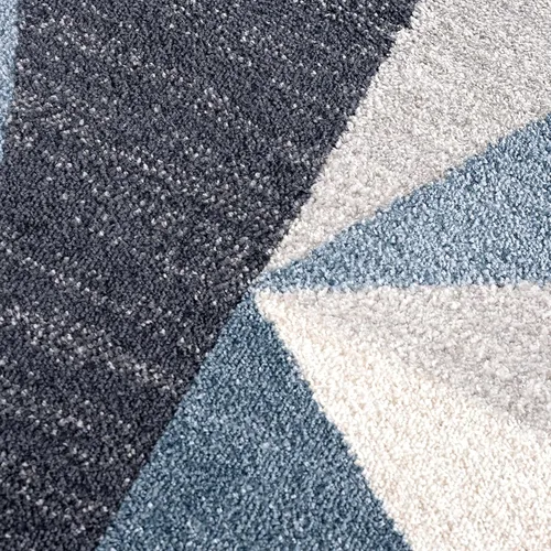 Vista 8 de Abani Rugs - Alfombra contemporánea con triángulos geométricos, rectangular, resistente a las manchas turcas de 5 x 8 pies, gris y azul