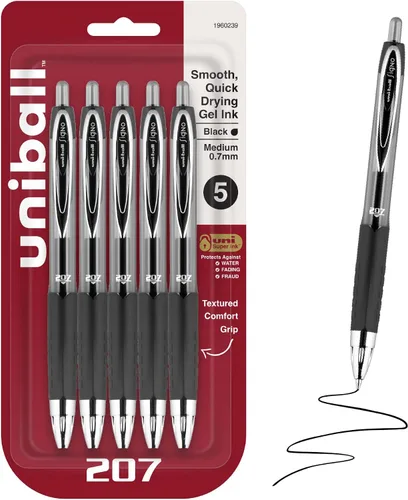 Vista 16 de Uniball™ 207 Bolígrafos de gel, tinta surtida, punta media de 0.03 in, 3 Surtido