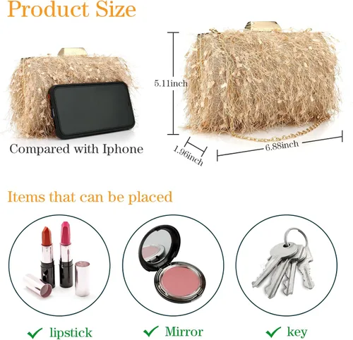 Vista 5 de Bolso de mano para mujer, lindo bolso de mano con asa superior, bolso cruzado para boda, fiesta, baile de graduación, banquete