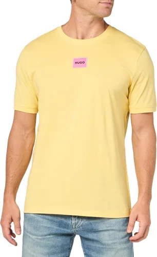 Vista 34 de Hugo Mens Ribbed Crew Neck Regular Fit Center Logo T-Shirt Blanco (Chalk White)