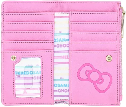Vista 3 de Loungefly x Sanrio Hello Kitty Kawaii - Cartera con solapa estampada, Varios colores, Cartera con cremallera