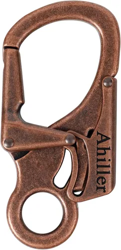 Vista 25 de Ahiller Mosquetón con clip, diseño de doble bloqueo antiapertura, llavero pesado de 3" de aleación de zinc para camping al aire libre, senderismo