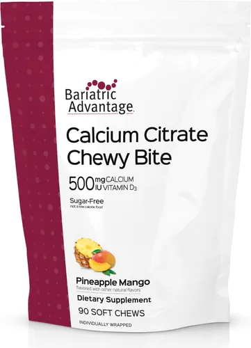Vista 13 de Bariatric Advantage Picaduras masticables de citrato de calcio 500 mg - Altamente absorbible y digerible - Vitamina D3 - Suplemento de calcio