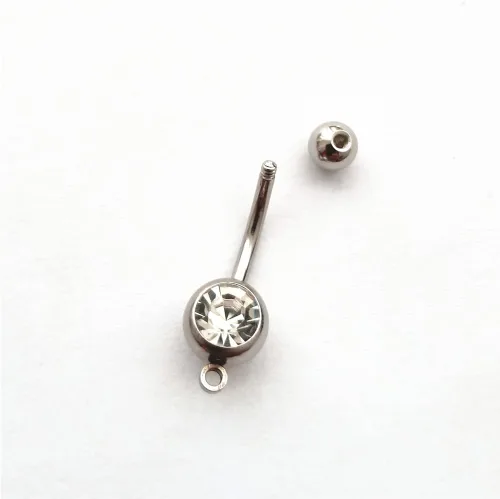 Vista 4 de Lindo anillo de ombligo de perezoso 3D, de acero inoxidable quirúrgico artístico, 14G, con colgante colgante, joyería original para el cuerpo