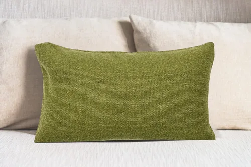 Vista 2 de Creative Co-Op Funda de almohada lumbar de lona tejida, 12 x 20 pulgadas, color verde salvia