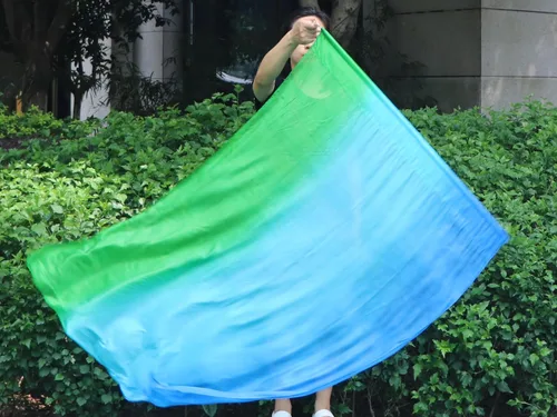 Vista 3 de Winged Sirenny Bandera de seda Poi, 50 pulgadas rectangular de seda giratoria, bandera de alabanza profética adoración adoración danza (aventura B)