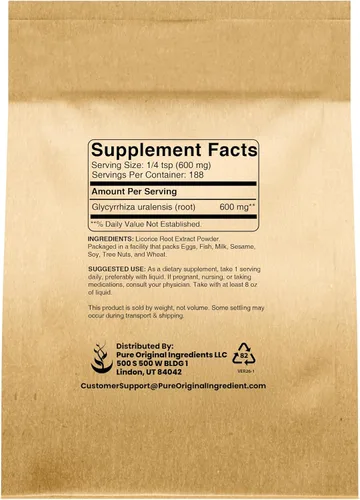 Vista 2 de Pure Original Ingredients Extracto de regaliz (4oz) sin OMG, polvo de Mulethi