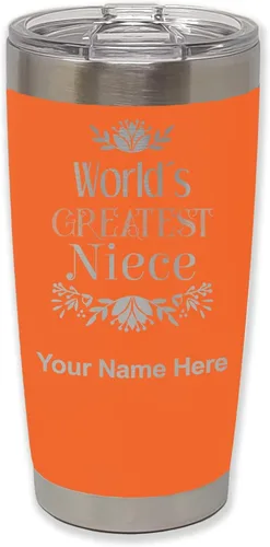 Vista 26 de LaserGram Vaso aislado al vacío de 20 onzas, con grabado personalizado incluido (negro)