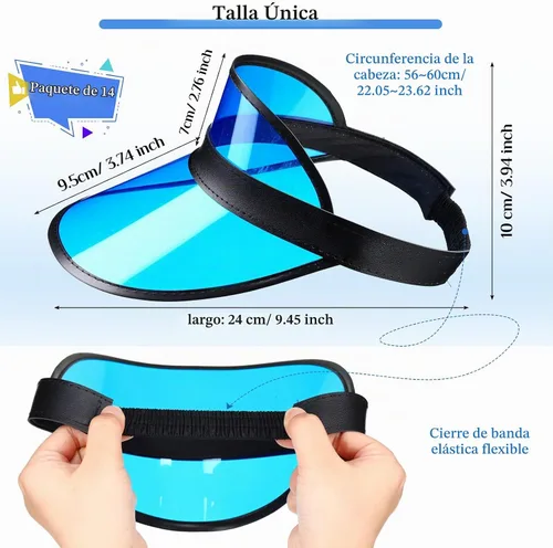 Vista 2 de Jiuguva Viseras de plástico unisex para el sol, gorra de póquer con protección UV para hombres y mujeres, deportes al aire libre, actividades