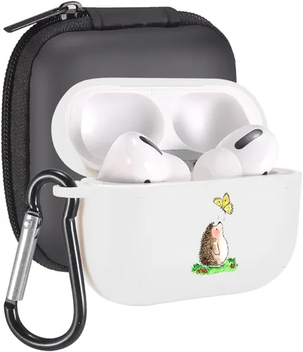Vista 38 de Funda de mariposas rosas para AirPods Pro con llavero, diseño de animales lindos funda protectora de TPU suave compatible con AirPods Pro Charging