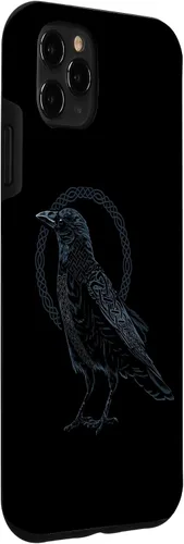 Vista 3 de Funda para iPhone 11 Pro Max Crow Raven Viking Valhalla Berserker nórdico nórdico de mitología nórdica