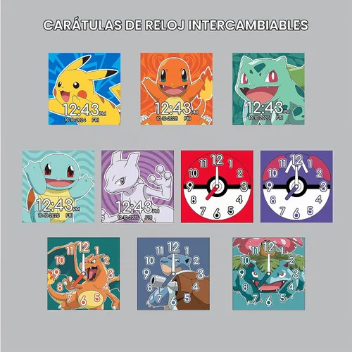 Vista 4 de Pokémon Interactive - Reloj inteligente para niños con pantalla táctil, correas intercambiables de Pikachu y Friends, cámara integrada, alarma