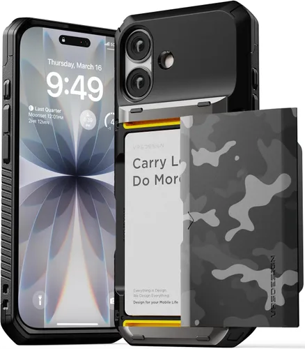 Vista 44 de VRS DESIGN Damda Glide Pro - Funda para iPhone 12 Pro Max, con [4 tarjetas] Premium Robusta [Semiautomática] Funda para tarjeta de crédito